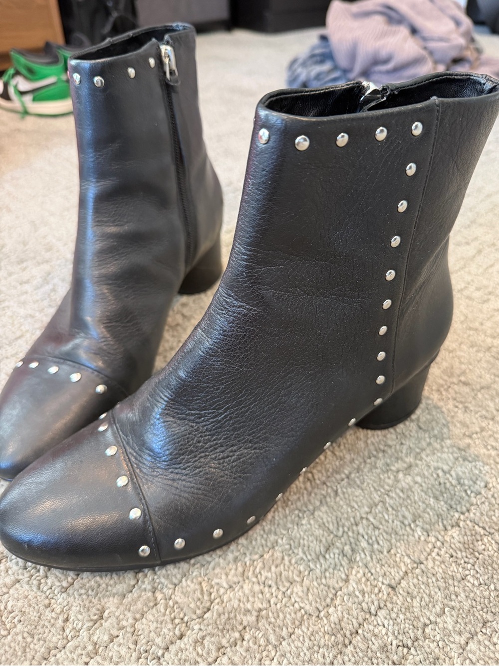 Rebecca Minkoff Isley Stud Leather Boot sz 9.5 - Picture 3 of 9